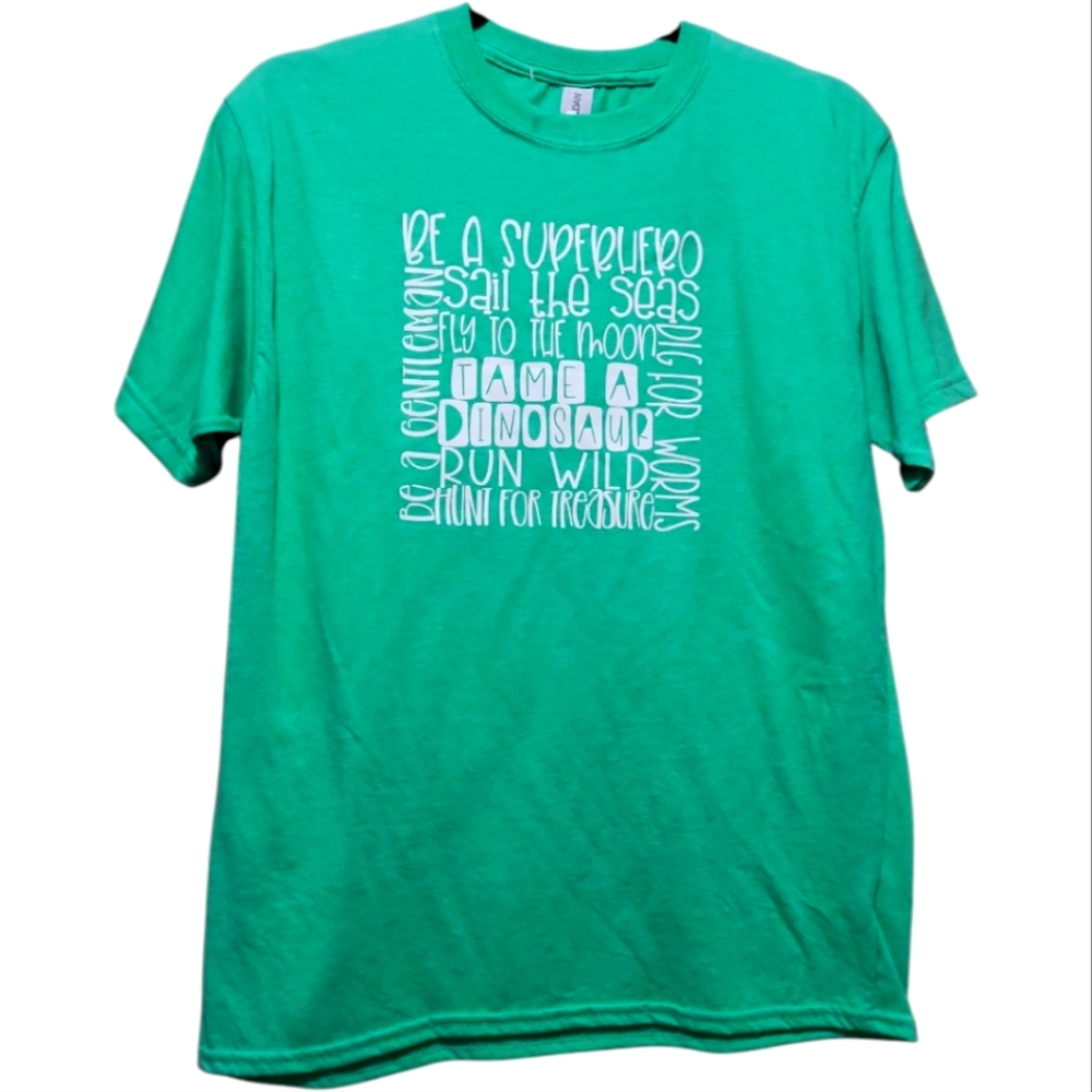 Gildan Green Short Sleeve Tee with Custom Made Graphic Design Youth X-Large